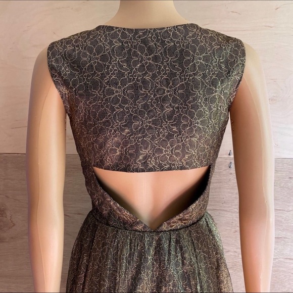 Erin Fetherston Gold Lace Floral Dress - Picture 7 of 10